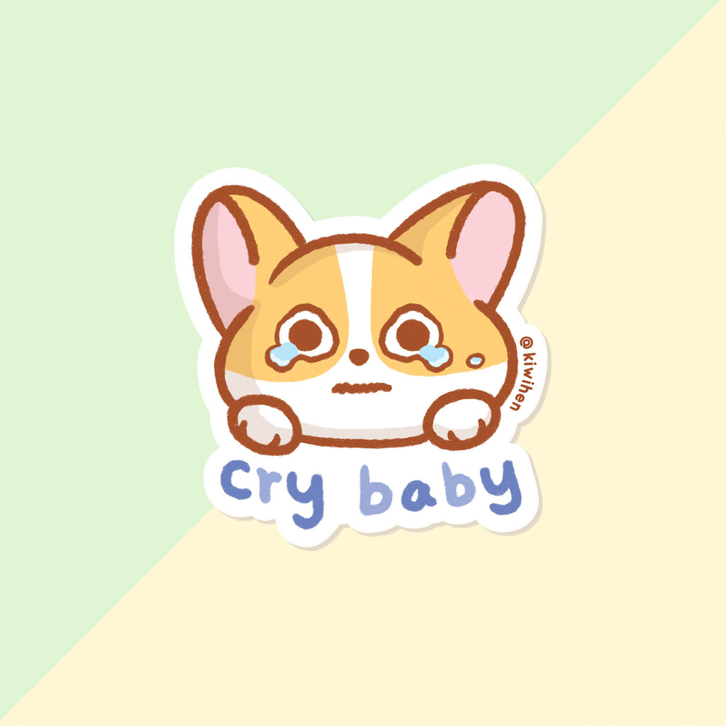 Cry Baby Corgi Vinyl Sticker