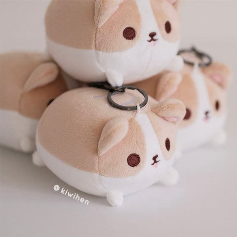 Corgi Bread Loaf Plush Keychain