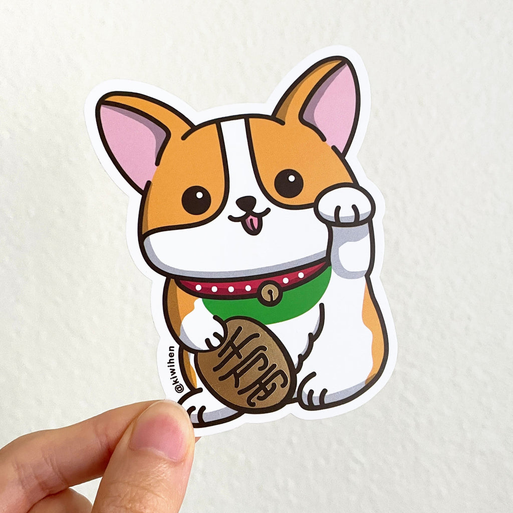 Lucky Corgi Vinyl Sticker