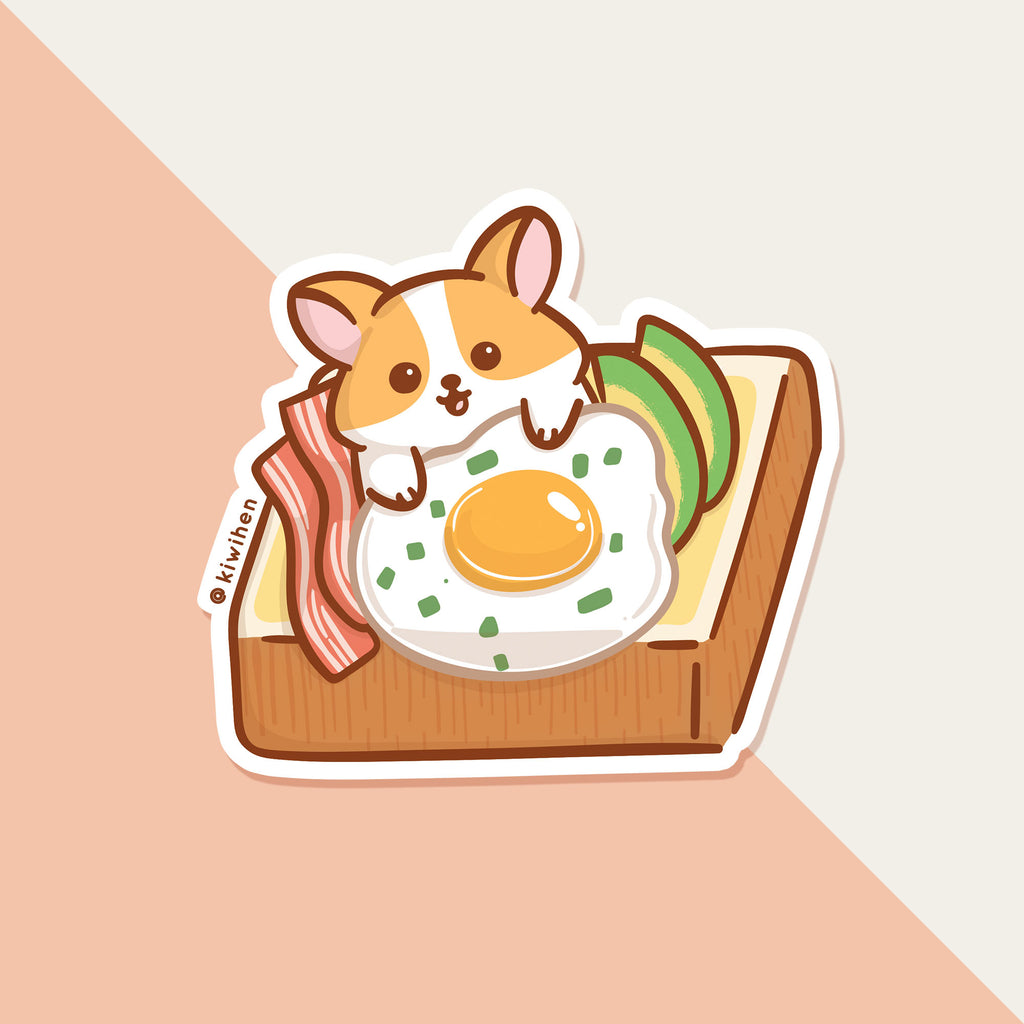 Corgi Avocado Toast Sticker