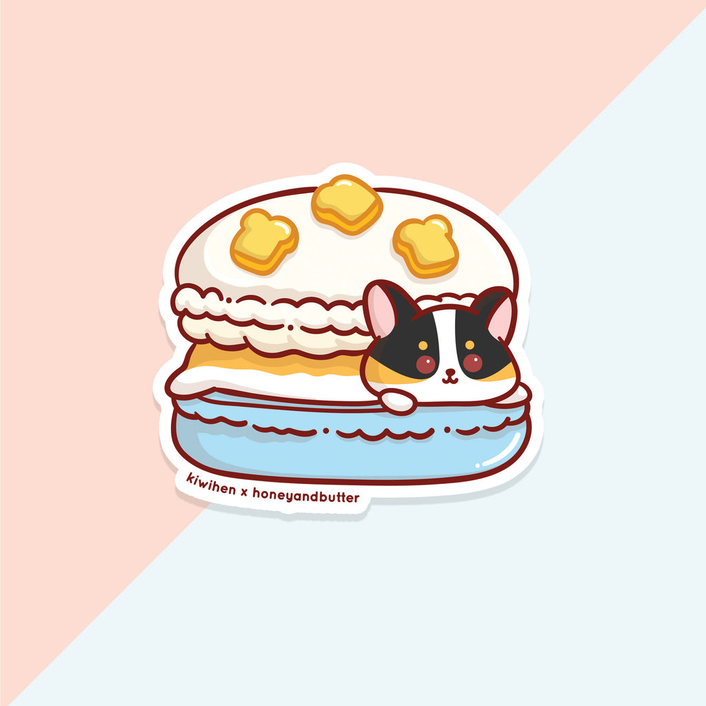 Tri-Color Corgi Macaron Sticker