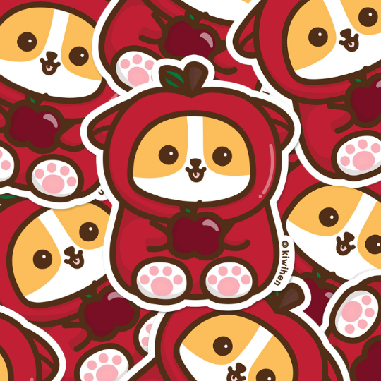 Apple Corgi Vinyl Sticker
