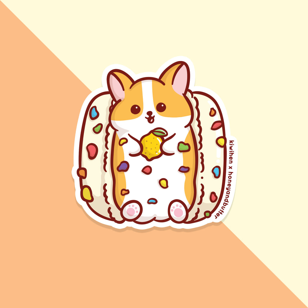 Corgi Rainbow Macaron Sticker
