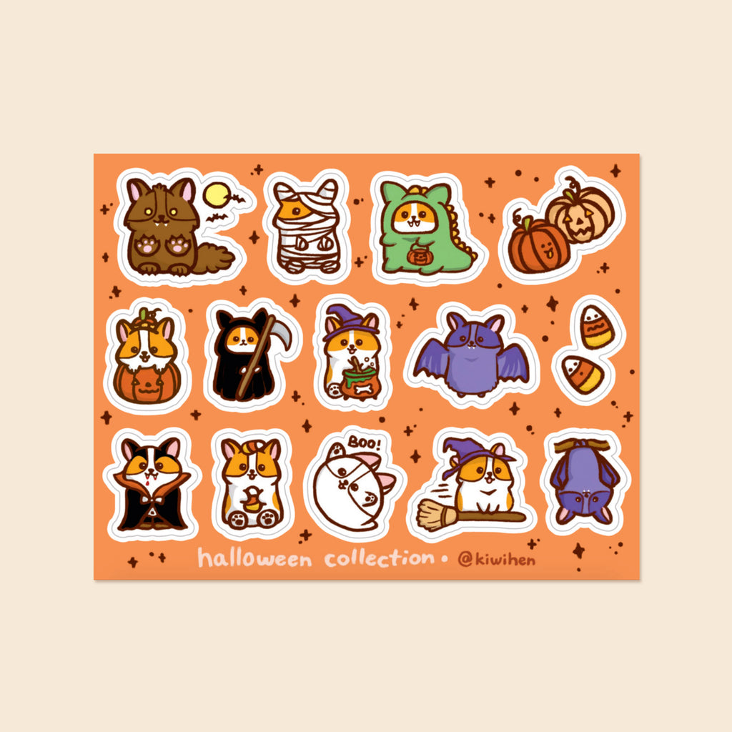 Spoopy Corgi Sticker Sheet