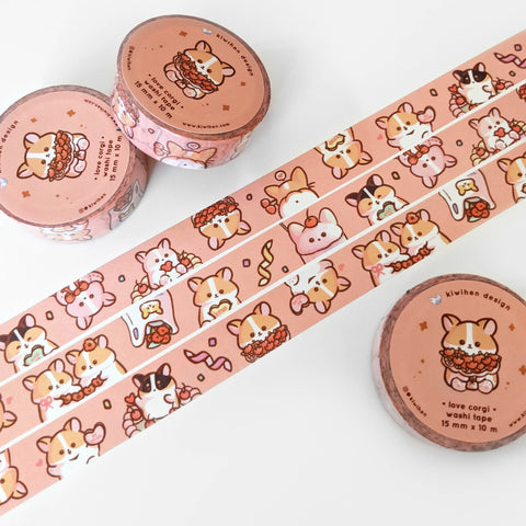 Love Corgi Washi Tape