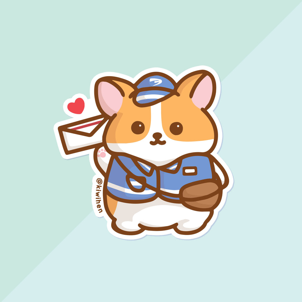 Corgi Mail Carrier Vinyl Sticker