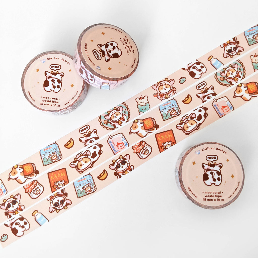 Moo Corgi Washi Tape