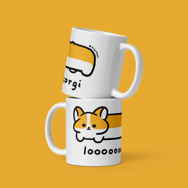 Loooooong Corgi Glossy Mug