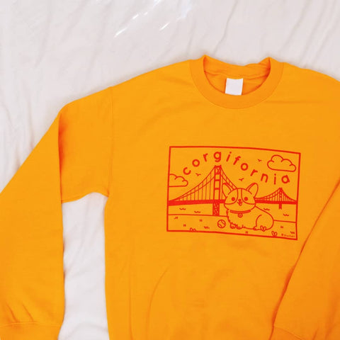 Corgifornia Gold Crewneck Sweatshirt