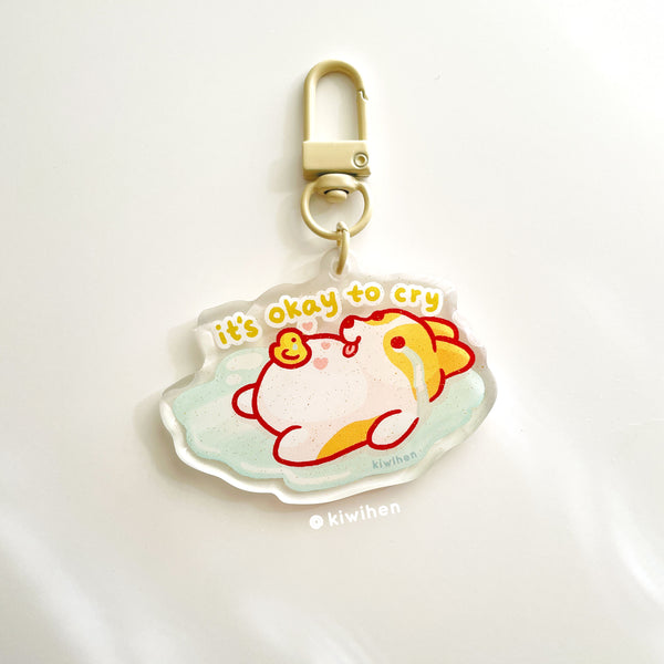 It's Okay To Cry Corgi Acrylic Charm