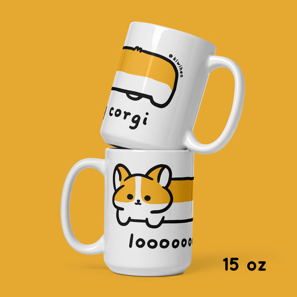 Loooooong Corgi Glossy Mug