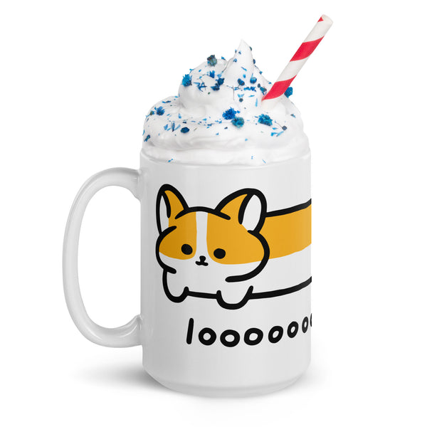 Loooooong Corgi Glossy Mug