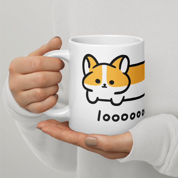 Loooooong Corgi Glossy Mug