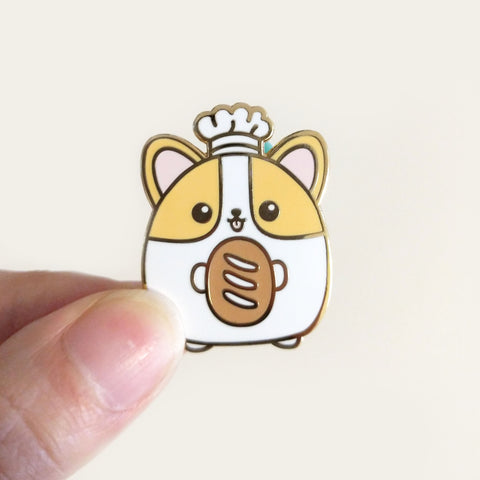 Corgi Baker Enamel Pin