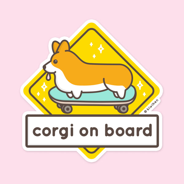 Corgi On Board Vinyl Sticker