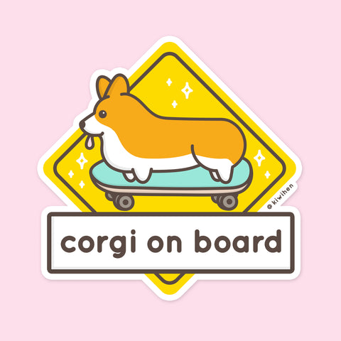 Corgi On Board Vinyl Sticker