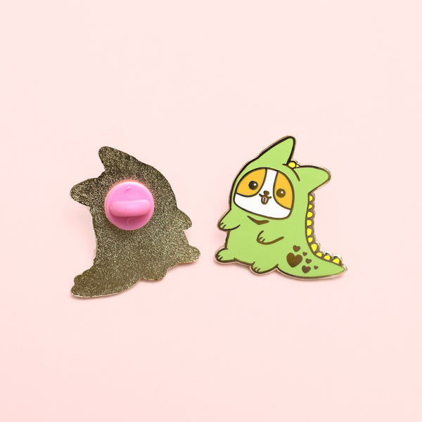 Dinosaur Corgi Enamel Pin