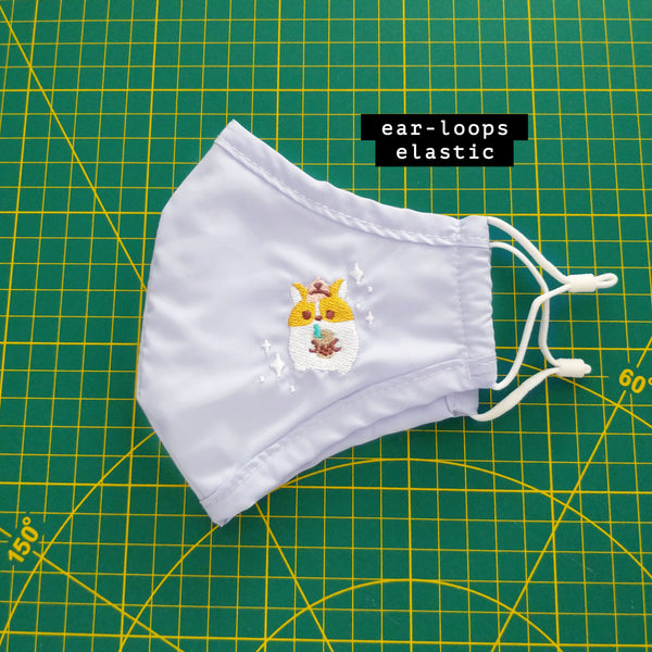 Boba Corgi Embroidered Face Masks - cloth mask