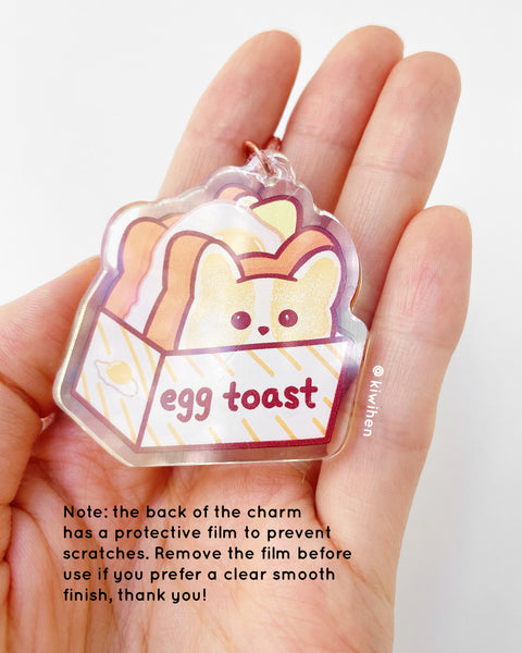 Corgi Egg Toast Acrylic Charm