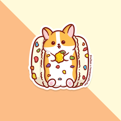 Corgi Rainbow Macaron Sticker