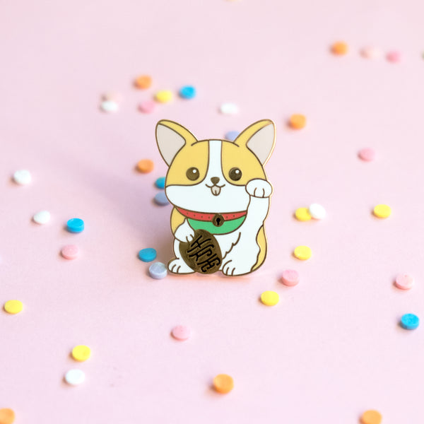 Lucky Corgi Enamel Pin