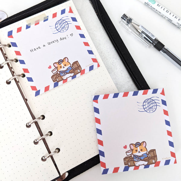 Mail Carrier Corgi Memo Pad