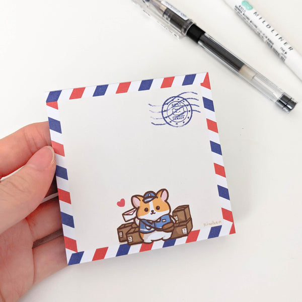 Mail Carrier Corgi Memo Pad