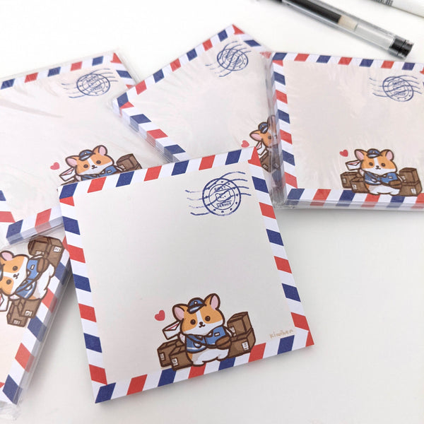 Mail Carrier Corgi Memo Pad