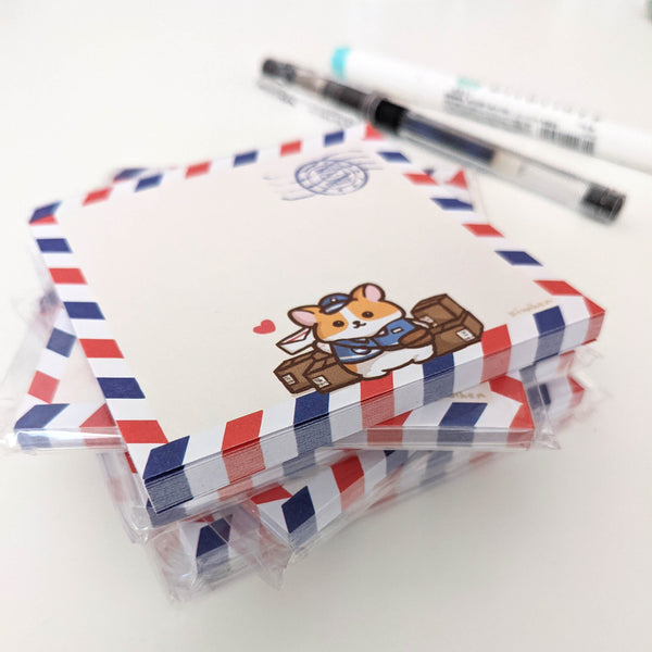 Mail Carrier Corgi Memo Pad