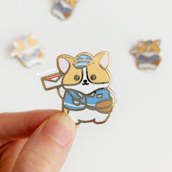 Mail Carrier Corgi Enamel Pin