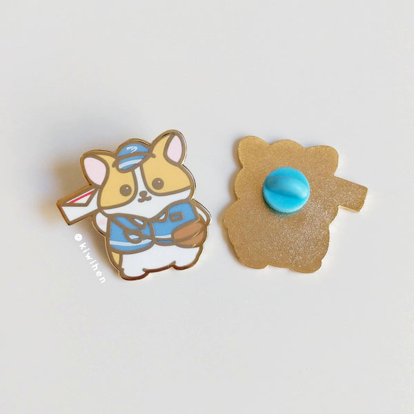 Mail Carrier Corgi Enamel Pin