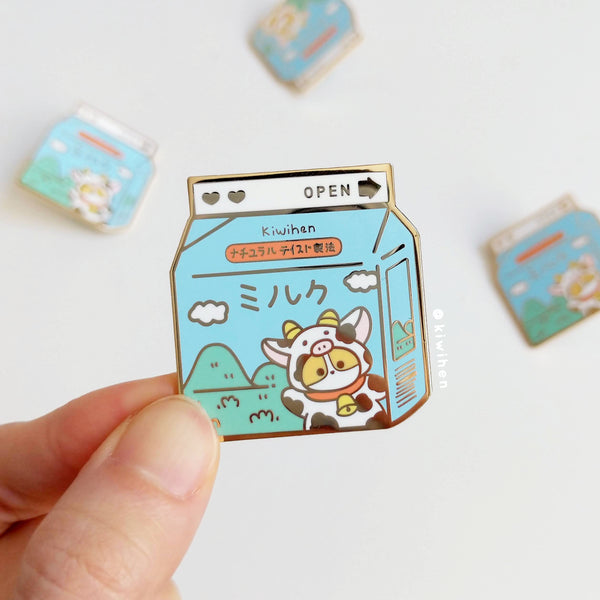 Milk Carton Corgi Enamel Pin