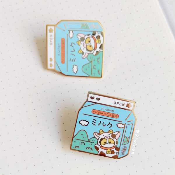 Milk Carton Corgi Enamel Pin