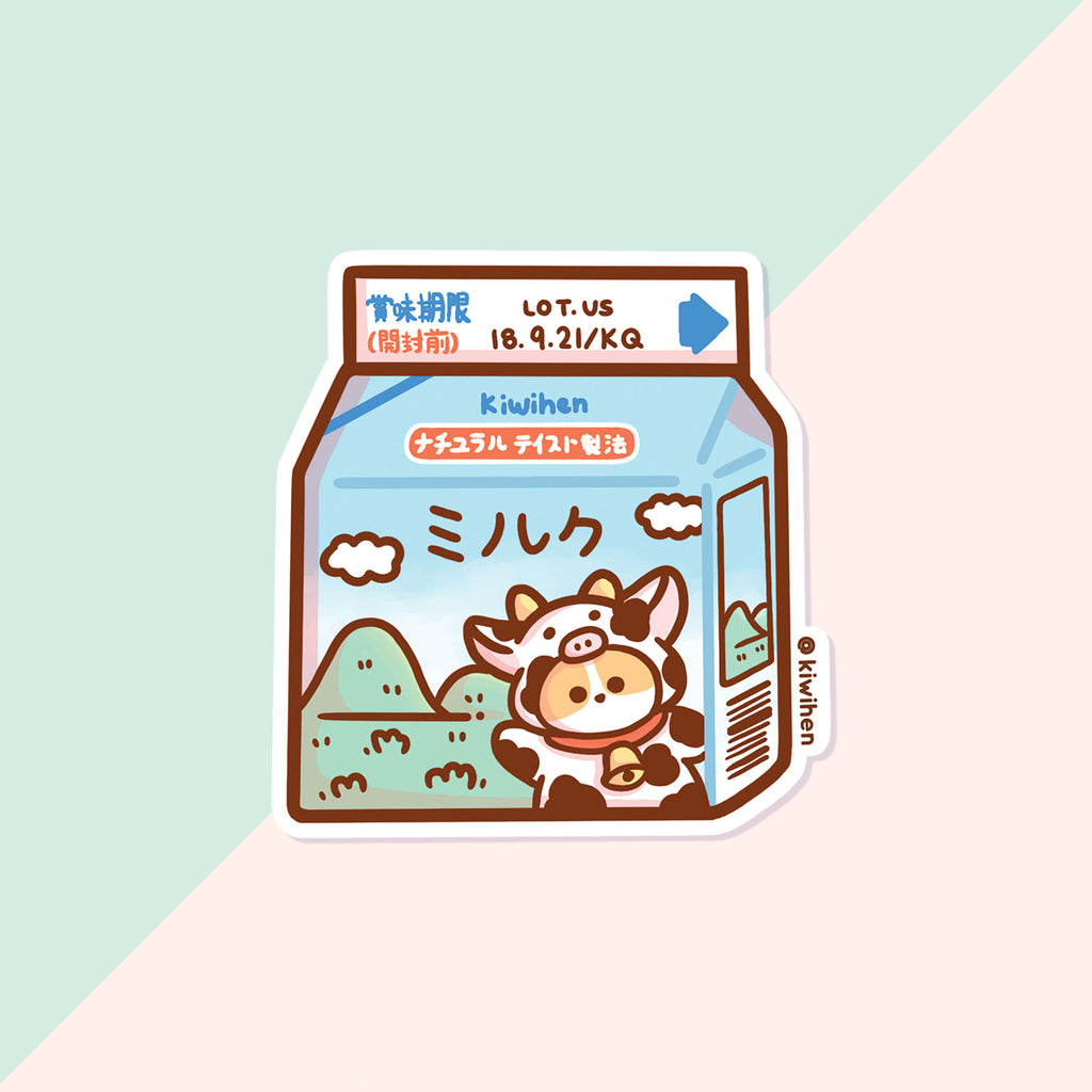 Corgi Milk Carton Vinyl Sticker