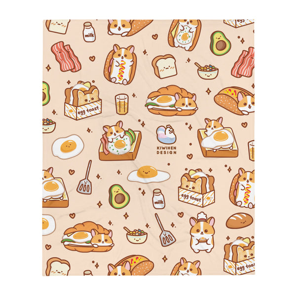 Corgi Egg Toast Blanket