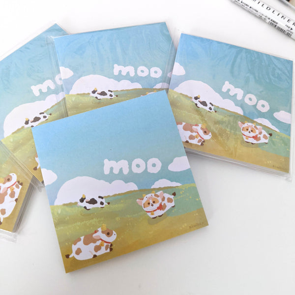 Moo Corgi Memo Pad